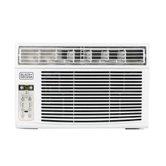 a white window air conditioner on a white background