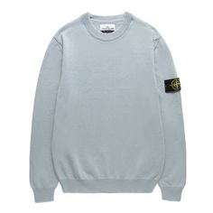 SWEATER 8015528D3 V0041 | Bodega Stone Island Sweater, Stone Island Badge, Own Language, Cotton Jumper, Casual Night Out, The Study, Sportswear Brand, Ribbed Neckline, The Stone