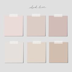 four different shades of pink and beige