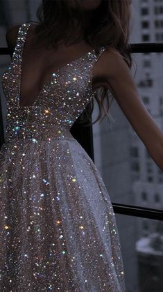 Cute Prom Dresses, Pretty Prom Dresses, Prom Outfits, Glitter Dress, Hoco Dresses