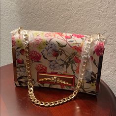 Aldo Beautiful Brand New Purse , With A Beautiful Gold Chain. This Can Be Used As Shoulder Purse Or Crossbody Elegant Multicolor Floral Print Shoulder Bag, Elegant Floral Print Shoulder Bag For Spring, Chic Evening Bags With Floral Print, Elegant Floral Print Crossbody Shoulder Bag, Chic Multicolor Floral Print Shoulder Bag, Chic Floral Print Crossbody Shoulder Bag, Affordable Purses, Aldo Bags, Shoulder Purse