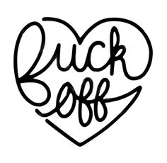 a heart with the word buck off written in it's center and surrounded by handwritten letters