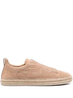 almond beige textured finish logo-debossed tongue pull-tab at the heel front criss-cross straps slip-on style round toe branded leather insole braided raffia sole Beige Leather Slip-ons With Textured Footbed, Beige Textured Sole Slip-on Sneakers, Beige Slip-on Espadrilles With Textured Sole, Beige Slip-on Espadrilles With Woven Sole, Beige Leather Sole Slip-on Espadrilles, Beige Slip-on Espadrilles With Leather Sole, Natural Color Slip-ons With Textured Sole, Slip-on Espadrilles With Woven Sole, Aviator Watch