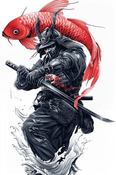 41 Epic Samurai Tattoo Ideas for Every Warrior – Refined Aesthetique Samurai Art Tattoo, Japanese Culture Tattoo, Samurai Tattoo Ideas, Wolf Samurai, Japanese Samurai Tattoo, Raijin Tattoo, Bushido Tattoo, Ninja Tattoo, Samurai Tattoo Sleeve