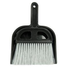 a black and white dust brush on a white background