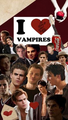 i love vampires collage with images of the characters and their name on it