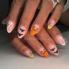 Halloween Disney Nails | Disney Nails | Fall Disney Nails | Halloween Nails | Disney Halloween Nails | Holiday Nails | Spooky Nails | Spooky Disney Nails | Fall Nails Florida Nails, Cartoon Nails