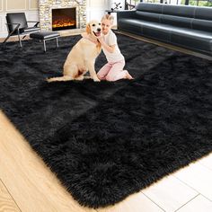 PRICES MAY VARY. Material and Size: The carpet has super soft shaggy surface, non-slip plastic spots bottom, makes you feel like lying on the clouds, 6 feet x 9 feet / 72 inches x 108 inches, it's available in a choice of colors and sizes Super Soft Feeling: Our shaggy and fluffy area rugs are elegant in texture and soft to the touch, this fluffy carpet provides a tranquil refuge for your family to rest their body and mind after a hectic day Multi-purpose: Embellish your floors with this shag ru Shag Rug Living Room, Soft Nursery Rug, Fuzzy Area Rug, Dorm Room Rugs, Fuzzy Rug, Large Living Room Rugs, Kids Living Rooms, Carpets For Kids, Plush Area Rugs