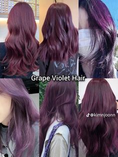 Purplish Hair Color, Blueberry Hair Color, Reddish Purple Hair, Ethereal Hairstyles, Blueberry Hair, Violet Hair Colors, Hair Color Plum, Venus Of Willendorf