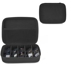 PRICES MAY VARY. Effective Protection: Our sunglasses case with premium soft lining can avoid scratching between the glasses. And the hard shell is made from premium EVA material to protect against pressure, scratches, and dust, ensuring effective protection for your eyeglasses. Perfect for storing your glasses while traveling, at home, or in the car. Size: 9.6"L x 7.3"W x 2.8"H. Our lightweight sunglasses travel case can be easily put into suitcases and backpacks. The inside of the lid has a mesh pocket for storing cleaning cloths and extra compartments. And the zipper closure makes it convenient to access and keep your glasses safe. Adjustable Slots: You can manually adjust the intervals to accommodate different sizes of glasses. Our sunglasses storage organizer is suitable for most size Sunglasses Storage Organizers, Eye Glasses Case, Sunglasses Organizer, Sunglasses Storage, Eyeglasses Case, Cleaning Cloths, Sunglass Holder, Eyeglass Case, Eyewear Accessories