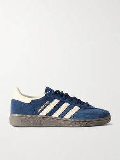 Navy Handball Spezial leather-trimmed suede sneakers | ADIDAS ORIGINALS | NET-A-PORTER Adidas Specials, Adidas Spezials, Collage Outfits, Pretty Sneakers, Adidas Shoes Originals, Nike Shoes Air Force, Navy Blue Shoes, Christmas Shoes, Adidas Shoes Women