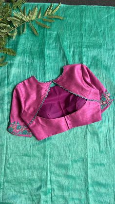 Soft blue tissue saree with pink hand embroidered blouse – Threads Blue Tissue Saree, Blouse Handwork, Pink Silk Blouse, Ready Made Blouse, Worked Blouse, Handwork Blouse, Saree Fancy, Hand Embroidered Blouse, Basic Hand Embroidery Stitches