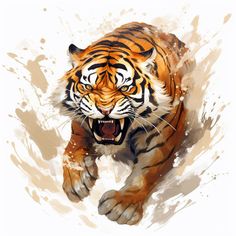 Tiger Tattoo Design Pack Tiger Colored Tattoo Design, Tiger Color Tattoo, Large Tiger Tattoo, Angry Tiger Tattoo, Fierce Tiger Tattoo, Tattoo Sizes, Electric Tattoo, Hard Tattoos, Tiger Tattoo Design