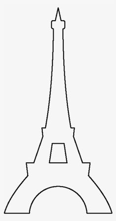 the eiffel tower is outlined in black and white, as well as its outline