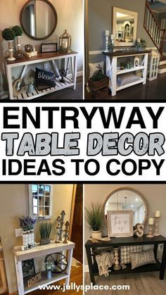 Hall Table Decor Ideas, Entry Table Decorations, White Console Table Decor, How To Decorate Console Table, Entry Console Table Decor, Hall Table Decor, Entry Table Decor Ideas, Crestview House, Front Entry Tables