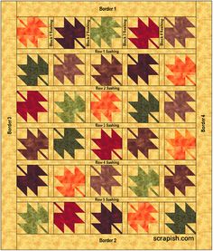 a quilt pattern with arrows on it