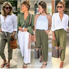 OUTFITS WITH WHITE PANTS FOR WOMEN OVER 50 - valemoods Casual Trendy Outfits, Casual Chic Outfits, Mode Boho, Hair Summer, Hairstyles Summer, Fashion For Women Over 40