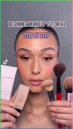 Beginner Make Up Tutorial, Athena Makeup, Easy Makeup Tutorial For Beginners, Beginner Makeup Tutorial, Quick Easy Makeup, Strobing Makeup, Perfect Makeup Look, Oily Skin Makeup, Makeup Starter Kit