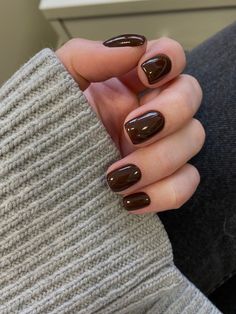 Brown Nail, Short Gel Nails, روتين العناية بالبشرة, Brown Nails, Cute Acrylic Nails