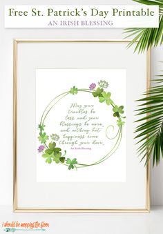 an irish blessing print with the words free st patrick's day printable