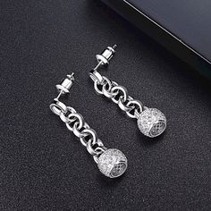 Brighten your face with these Elegant CZ White Gold Chain Earrings. Easy to wear from day into night Material: copper alloy with white gold plating Measurements: 1.25 inch x 0.4 inch Who is this for: A women who loves the elegance of trendy look of chain link earrings with Sparkle. . Delivered to your home in an elegant gift box Chain Link Earrings, Gold Chain Earrings, White Gold Chain, White Gold Chains, Link Earrings, Chain Earrings, Elegant Gift, Gold Plating, Gold Chain