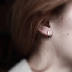 Line . sterling silver bar stud earrings by andrea0503 on Etsy