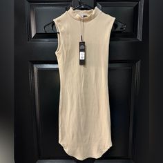 Fashion Nova Maddison Snatched Dress In Cream Size Small. (Xs Girlies This Will Absolutely Fit You As It Runs Small). Material Is Stretchy. Dress Is Very Short On Me So Not Able To Wear As It’s Shorter Than I Usually Wear (I’m 5’9”). Great For Shorter Girlies Or Short Torso Girlies. Brand New With Tags - Never Worn Out. Beige Stretch Knee-length Mini Dress, Fitted Beige Mini Dress With High Neck, Beige Fitted High Neck Mini Dress, Fitted Beige High Neck Mini Dress, Spring High Neck Beige Mini Dress, Beige High Neck Mini Dress For Spring, High Neck Beige Mini Dress For Spring, Casual High Neck Mini Dress For Summer, Spring Beige High Neck Mini Dress