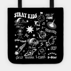 Stray Kids Kpop -- Choose from our vast selection of tote bags to match with your desired size to make the perfect custom tote. Pick your favorite: Movies, TV Shows, Art, and so much more! Available in Single Sided Print or Double Sided Print in small, medium, and large. Perfect for work, class, the beach, and leisure. Stray Kids Gift Ideas, Stray Kids Clothes, Kpop Tote Bag, Skz Merch, Stray Kids Kpop, Tods Bag, Kids Totes, Quote Tote Bag, Kids' Bag