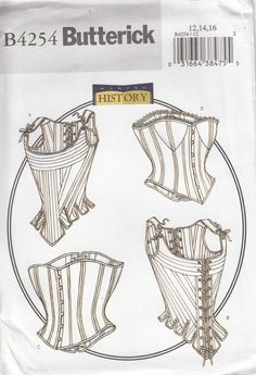 Well, Halloween, ComicCon, WorldCon and the Steampunk World's Fair aren't as far away as they used to be, so it's time to get working on that costume now! Misses Corsets in four styles Three Size Options/Variations available: Sizes: 6 - 8 - 10 (USA Small - Medium) Sizes: 12 - 14 - 16 (USA Medium - Large) Sizes: 18 - 20 - 22 (USA Large - XL - XXL) New and Uncut Original Retail Price: $19.95 $9.99 Buy-it-Now - Low Shipping! Reminder: You are buying a sewing pattern - NOT a completed garment! All s Corset Steampunk, Corset Sewing Pattern, Corset Costumes, Costume Sewing Patterns, Corset Pattern, Steampunk Corset, Boned Corsets, Victorian Goth, Butterick Pattern