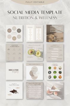 Nutrition and Wellness Instagram Template Ayurveda Instagram Feed, Health Instagram Post Ideas, Dietitian Instagram Feed, Health Coach Instagram Feed, Healthy Instagram Feed, Nutritionist Instagram Feed, Nutrition Instagram Feed, Nutrition Instagram Post Ideas, Health And Wellness Instagram Feed