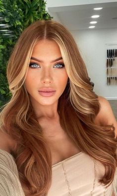 55+ Aesthetic Hair For Your Inspo~~ #wedding #hair Copper Blonde Hair, Summer Highlights, Ginger Hair Color, Copper Hair Color, Hair Color Auburn, Long Hair Color, Strawberry Blonde Hair, Blonde Hair Inspiration, Auburn Hair