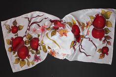 White Artistic Handmade Scarves, Artistic Handmade White Scarves, White Handmade Artistic Silk Scarf, Artistic Handmade White Silk Scarf, Handmade White Silk Scarves, Artistic White Handmade Silk Scarf, Satin Scarf, Hat Accessories, Scarf Gift