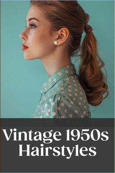 Discover timeless elegance with these classic 1950s hairstyles that never go out of style. Whether you're seeking the iconic victory rolls or glamorous waves, these retro hairstyles are perfect for any occasion. Learn how to recreate the vintage charm and sophistication of the 1950s hair era with our step-by-step tutorials and tips. Embrace a touch of nostalgia and channel your inner Hollywood starlet with these gorgeous retro looks that capture the essence of a bygone era. 1950 Hairstyles Tutorial, 1950 Womens Hairstyles, 1950’s Ponytail, How To Do 1950s Hairstyles, Retro Hair Accessories, 50s Hair Styles For Women, 1940s Ponytail, 50s Housewife Hairstyles, Easy 50s Hairstyles For Long Hair