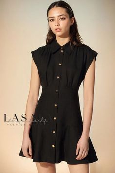 Lasaky - French Cap Sleeve Button Front Shirt Dress with Mini Skirt French Summer Style, Style Little Black Dress, Shirt Mini Dress, French Summer, Maria Theresa, Classic Shirt Dress, Button Front Shirt Dress, Sleeveless Shirt Dress, Wear To Work Dress