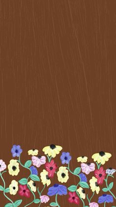 an image of flowers and leaves on a brown background with space for text or photo