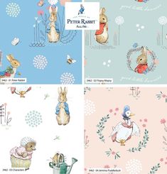 four different images of peter rabbit wallpapers