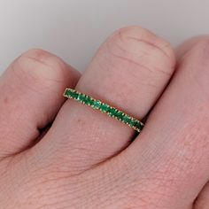 This beautiful emerald band is perfect for wearing by itself or stacking with other rings or bands! The occasions to show off this band are endless - mother's day, graduation, wedding, birthday, date night, Christmas, etc. :) Smaragd Ring, Birthday Date, Emerald Band, Designer Silver Jewellery, Green Gemstone Ring, Night Christmas, Engagement Band, Jewelry Showcases, May Birthstone