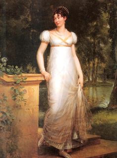 a painting of a woman in a white dress