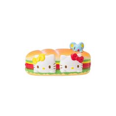 a hello kitty sandwich is shown on a white background