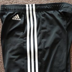 Brand New Adidas Track Pants In A Size Large. Tags Still Attached. Black Mid-Rise Pants With A Slim Fit. Adidas Black Bottoms With Elastic Waistband, Adidas Sweatpants Women, Adidas Outfit Women, Soccer Pants, Adidas Joggers, Black Jogger Pants, Adidas Sweatpants, Adidas Three Stripes, Adidas Crop