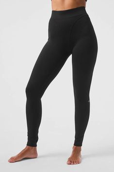 The 90s called: They love these leggings. Between the extra-high rise, the wide (but not too wide) waistband, and the contoured seaming, these leggings serve up a nostalgic look that still feels fresh and modern. And the Airlift fabric is everything you want it to be—super stretchy, compressive, and finished with a little sheen. Pair them with an Airlift bra and sneakers, and you’re ready for whatever the day brings. High Rise Leggings With Wide Waistband, High Rise Compression Yoga Pants, High Rise Compressive Leggings, High Rise Yoga Pants With Contoured Waistband, Compressive High Rise Functional Pants, Tight High Rise Functional Leggings, High Rise High Stretch Yoga Pants, Full Length Athleisure Leggings With Minimal Stretch, Full Length Minimal Stretch Athleisure Leggings