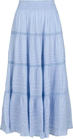 Maxikjol i bomullsvoile med knytdetaljer och smock i midjan.Botten har bomullsfoder. Perfekt för både vardagen och semestern. Knee-length Cotton Ruffled Skirt, Cotton Tiered Skirt Dress With Lined Skirt, Cotton Dress With Relaxed Ruffled Skirt, Cotton Dress With Voluminous Skirt, Cotton Dresses With Voluminous Skirted Design, Neo Noir, Light Blue, Dresses, Black