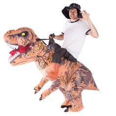 Buy Costumes Inflatable T-Rex Costume for Adults sold at Party Expert Princess Aurora Halloween Costume, Dinosaur Fancy Dress, Inflatable T Rex Costume, Costume Dinosaure, Carnival Fantasy, Inflatable Dinosaur Costume, T Rex Costume, Diy Couples Costumes, Inflatable Costumes