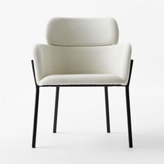 a white chair with black legs on a white background