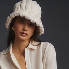 So Pretty ! Chic Brimmed Winter Hats, Chic Brimmed Hats For Winter, Chic Cream Brimmed Bucket Hat, Chic Cream Bucket Hat With Short Brim, Chic Spring Cloche Hat, Chic Winter Hats With Curved Brim, Chic Cream Bucket Hat, Chic Fedora Bucket Hat For Day Out, Chic Wide Brim Bucket Hat