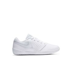 Nike Sideline IV "White" Preschool Girls\' Cheerleading Shoe View 1 Nike Cheer Shoes, Nike White Moisture-wicking Sneakers, White Mesh Basketball Shoes For Training, White Mesh Basketball Shoes For Sports, White Sporty Basketball Shoes With Breathable Mesh, White Basketball Shoes With Breathable Mesh For Sports, White Basketball Shoes With Breathable Mesh, White Breathable Mesh Basketball Shoes For Sports, White Breathable Mesh Basketball Shoes