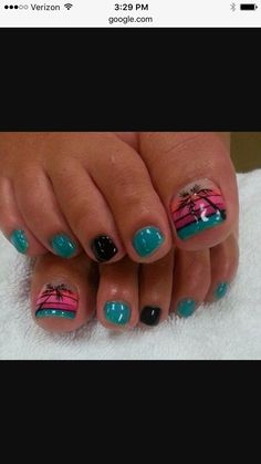 Toe Nail Designs, Pedicure Nail Art, Beach Nails, Toe Nail Art, Pedicures