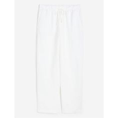 Tapered, Ankle-Length Pants In A Woven Viscose And Linen Blend; High Waist, Elasticized Waistband; Narrow Drawstring; Diagonal Side Pockets; **Brand New** Smoke Free/Pet Free Home Fit - Regular Fit Composition - Rayon 55%, Linen 45%L H&m Wide-leg Workwear Pants, H&m Relaxed Fit Bottoms With Elastic Waistband, H&m Bottoms With Elastic Waistband And Relaxed Fit, Relaxed Fit Bottoms With Elastic Waistband By H&m, H&m Cotton Pants With Elastic Waistband, H&m Relaxed Fit Bottoms For Summer, H&m Casual Ankle-length Pants, Relaxed White Pants For Workwear, H&m Casual Tapered Leg Pants