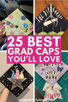 Graduation cap designs to recreate in 2024 High School Graduation Cap Designs Funny, High School Grad Cap Ideas, Nurse Graduation Cap Designs, Graduation Cap Designs College, Grad Cap Ideas, Creative Graduation Caps, Graduation Cap Ideas, Nurse Graduation Cap, Graduating High School