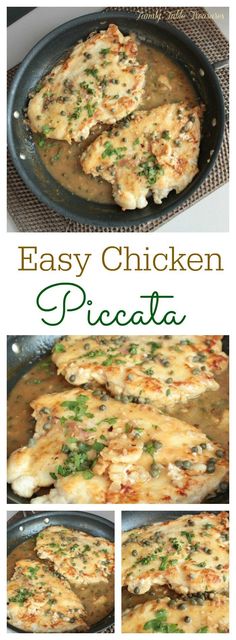 easy chicken piccata in a cast iron skillet